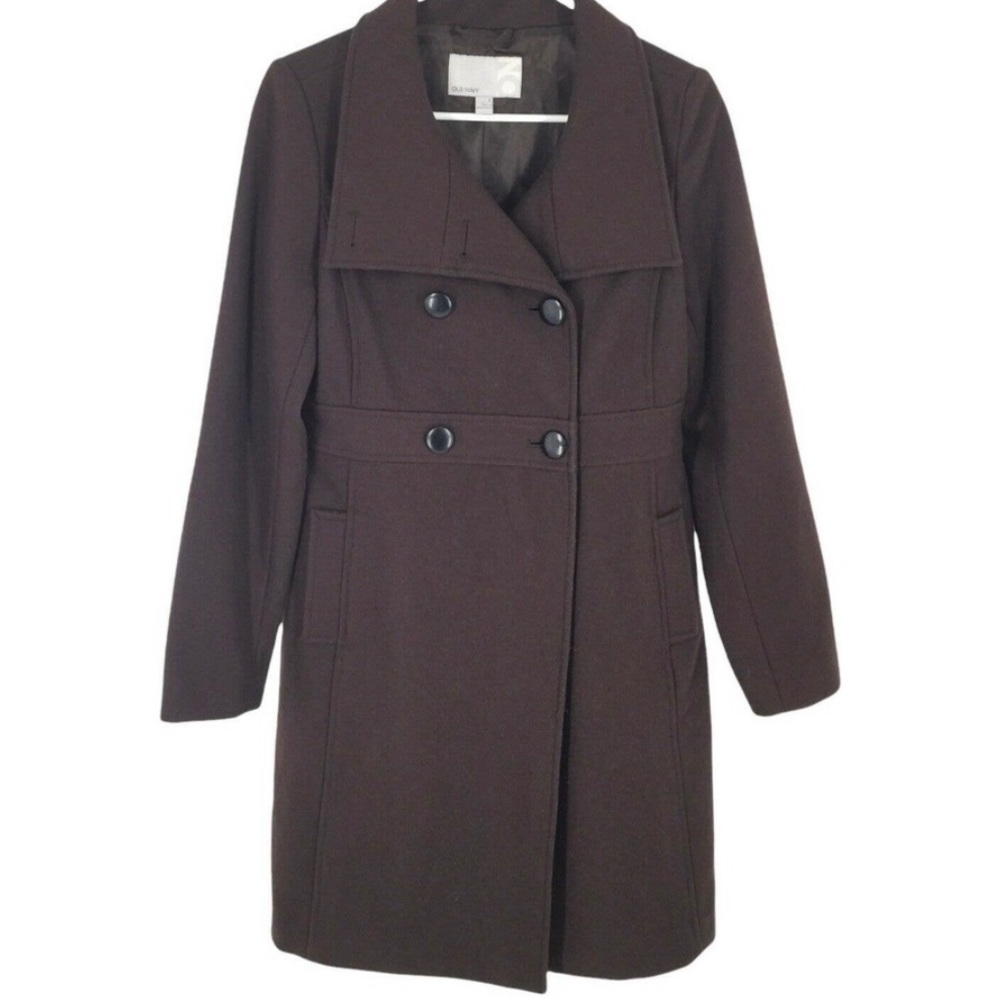 Old Navy chocolate brown double breasted dress coat Sz small